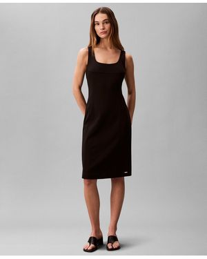 Calvin Klein Sleeveless Scoop Neck Dress in Blue | Lyst Calvin Klein Sleeveless Scoop Neck Dress in Blue | Lyst