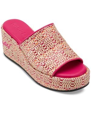 KARL LAGERFELD Calvina Slide Wedge Sandals - Pink