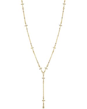 2028 14k Gold Tone Cross Chain Y Necklace 15" Adjustable - Yellow