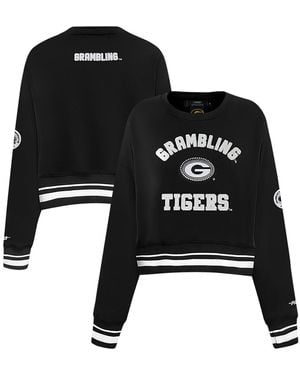 Pro Standard Grambling Tigers Cultivated-pearl Cropped Pullover Sweatshirt - Black