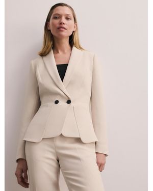 The Fold Caselle Doppio Crepe Blazer - Natural