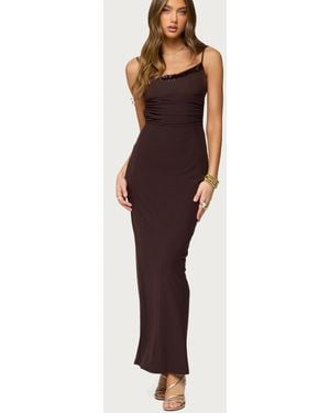 Edikted Shanna Backless Mesh Maxi Dress - Purple