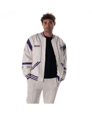 The Wild Collective And Minnesota Vikings Oversized Retro Full-zip Jacket - White