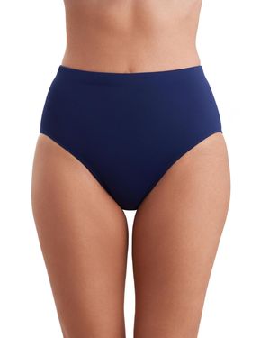 Shapesolver Sport By Mimi Flamingo Solid Bottoms Basic Brief Swimsuit Bottom - Blue