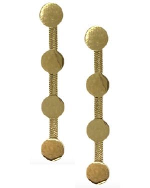 Accessory Concierge Herringbone Station Drop Earrings - Metallic