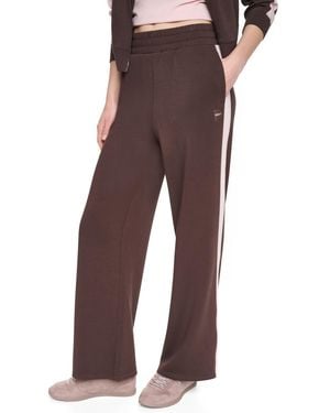 DKNY High-rise Modified Wide-leg Side-stripe Pant - Brown
