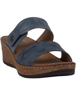 Gc Shoes Meli Slip-on Wedge Sandals - Blue