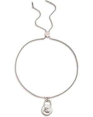 Ralph Lauren Tone Logo Padlock Slider Bracelet - Metallic