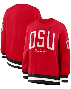 Nike Scarlet Ohio State Buckeyes Oversized Legacy Arch Phoenix Sweatshirt - Red
