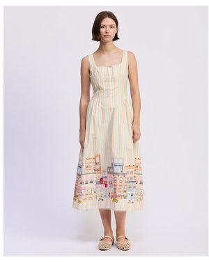 En Saison Square Neck Athena Midi Dress - White
