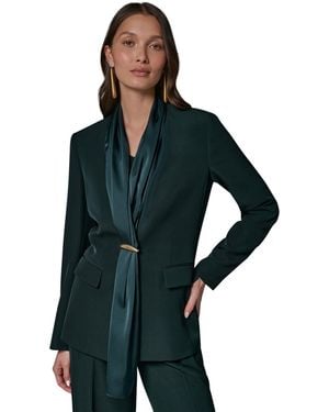 Donna Karan Scarf Collar Blazer - Green