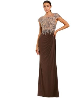 Mac Duggal Crystal-embellished Jersey Evening Gown - Brown
