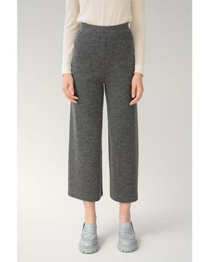 SSKEIN Zoe Checkered Knit Pants - Gray