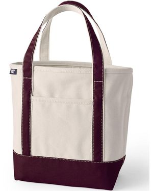 Lands' End Medium 5 Pocket Open Top Canvas Tote Bag - Multicolor