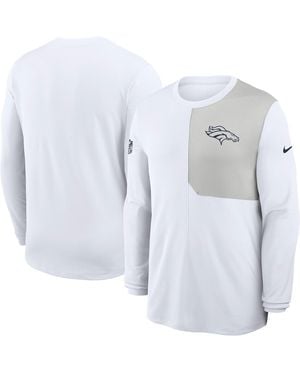 Nike Denver Broncos Sideline Coach Uv Performance Long Sleeve T-shirt - Blue