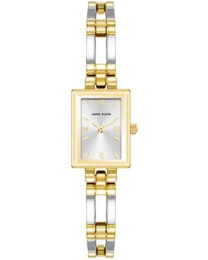 Anne Klein Quartz Rectangle Two-tone Alloy Metal Bracelet Watch 16mm X 20mm - Metallic