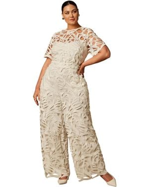 Eloquii Plus Size Short-sleeve Lace Jumpsuit - White