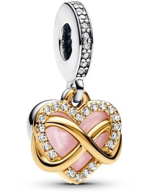 PANDORA Sparkling Infinity Heart Dangle Charms - Metallic