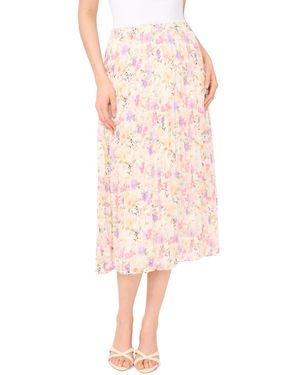 Cece Sunburst Pleat Detail Midi Skirt - Pink