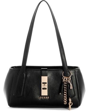 Guess Brooke Shoulder Small Satchel Bag - Black