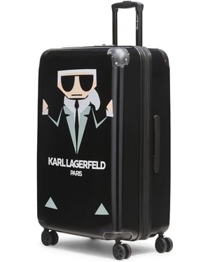 KARL LAGERFELD Karl In Paris Large Upright Suitcase - Black