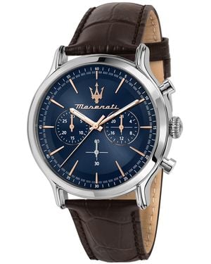 Maserati Chronograph Leather Watch - Blue