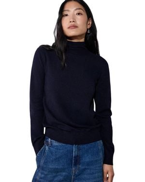 Whistles Tie Neck Detail Knit Sweater - Blue