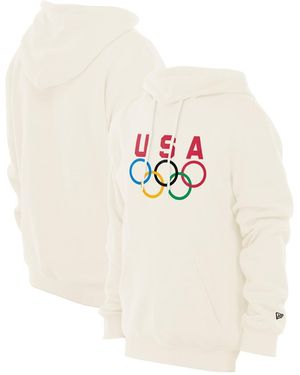 KTZ Team Usa 5 Rings Chrome Pullover Hoodie - White