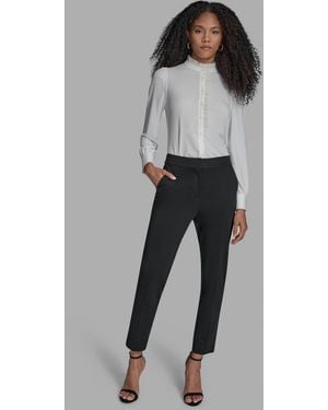 BCBGMAXAZRIA Slim Leg High Rise Pants - Gray