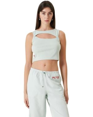 Pcfg Ribbed Stretch Cotton-blend Cropped Tank Top - Multicolor
