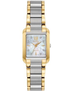 Citizen Eco-drive Bianca Diamond-accent Two-tone Stainless Steel Bracelet Watch 22mm - Multicolor