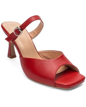 Forever & Always Shoes Forever And Always Shoes Urael Leather Stiletto Strap Sandal - Red