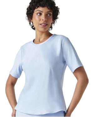 Ghost Ria Short Sleeve Satin Top - Blue