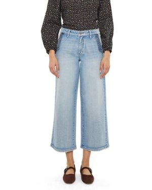 Kancan Lorinne High Rise Cropped Wide Leg Jeans - Blue