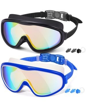 Gnuadz Swim goggles Wide View Anti-fog Mirrored Lens 2-pack - Blue