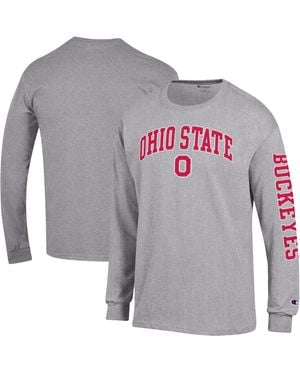 Champion Ohio State Buckeyes Arch Over Logo 2-hit Long Sleeve T-shirt - Gray
