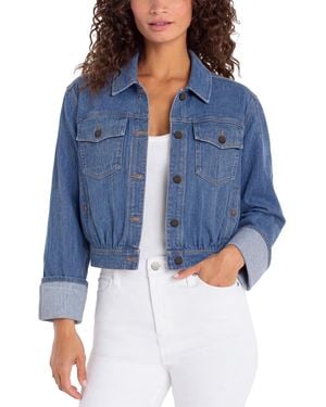 Liverpool Los Angeles Mirela Cropped-denim Jacket - Blue