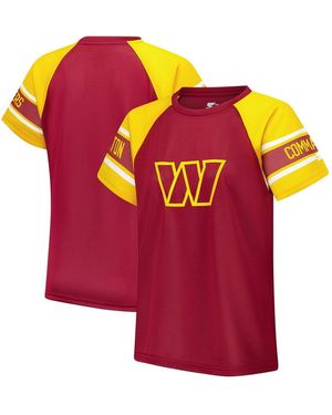 Starter Washington Commanders 1st Rounder Color Block Raglan Top - Pink