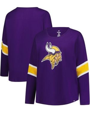 Fanatics Minnesota Vikings Plus Size Redzone 3/4-sleeve Scoop Neck T-shirt - Purple