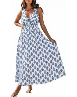 CUPSHE Jet Life Geo Maxi Beach Dress - Blue