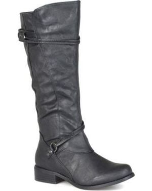 Journee Collection Harley Regular Wide Calf Extra Wide Calf Rouched Knee High Boots - Black