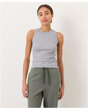 Pact Organic Cotton Perfect Rib Layering Tank - Gray
