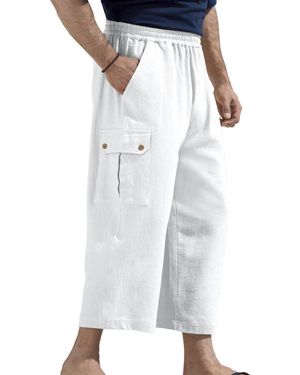 Kingsize Big & Tall Gauze Cargo Judo Shorts - White