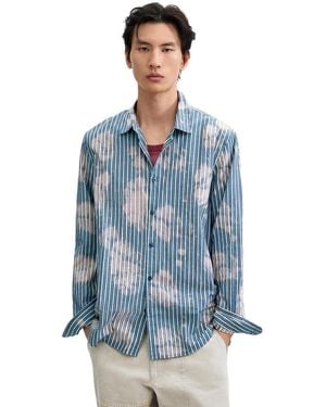 Desigual Tie-dye Striped Shirt - Blue
