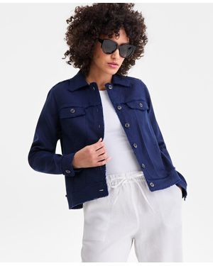 Charter Club 100% Linen Jacket - Blue