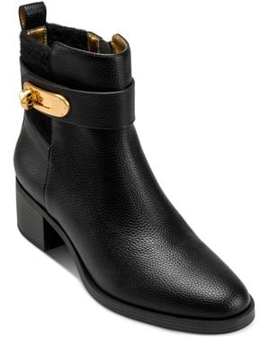 Donna Karan Block Heel Booties - Black