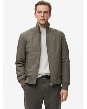 Mango Water-repellent Bomber Jacket - Gray