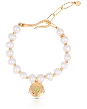 Ettika Eternal Gleam Mother Of Pearl Chain Bracelet - Metallic