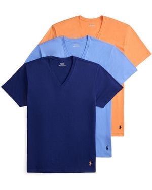 Polo Ralph Lauren 3-pack Classic Cotton V-neck Undershirts - Blue