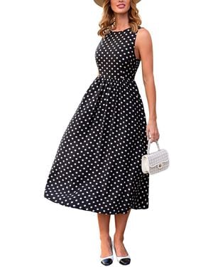 CUPSHE Try Me Polka Dot Maxi Beach Dress - Blue